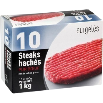 B.Bœuf Steak Haché 20% 10X100