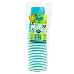 Gobelets Turquoise Flo 20CL X25 turq