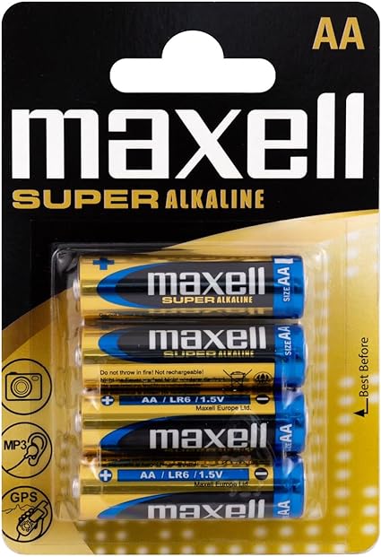 Maxell AA LR6 Alkaline Batteries X4