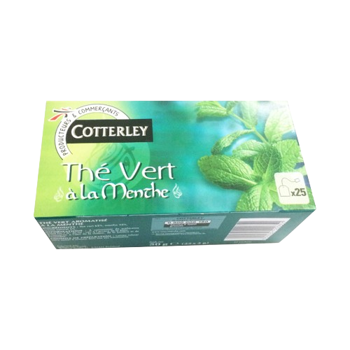 Thé vert à la menthe . cotterley 25 sachets 50g