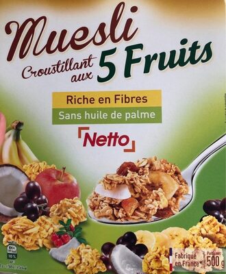 muesli croustillant aux 5 fruits - Neto - 500 g