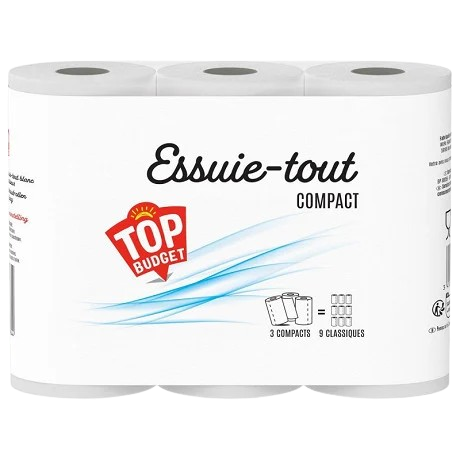 T.budget essuie-tout 3=9 rouleaux