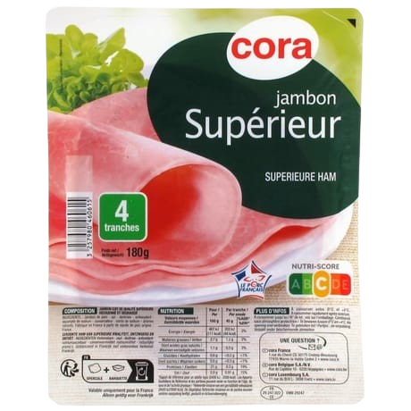 Jambon Supérieur 4 tranche 180gr